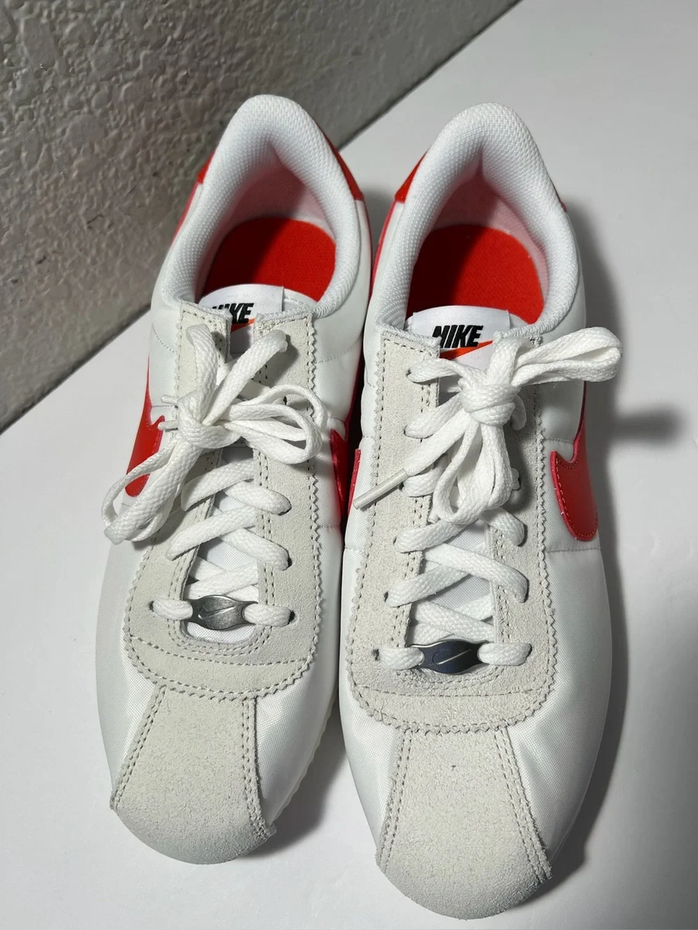 Nike Cortez Textile GS White Picante Red Sneakers shoes size 7Y NWOT  IH7654-100